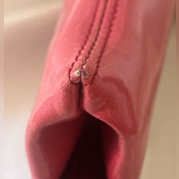 HOBO patent leather clutch wallet, garnet ombré jewel tone colors to pink. - Picture 10 of 12